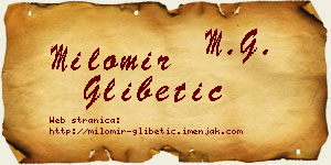 Milomir Glibetić vizit kartica